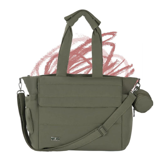 BabbleRoo Puffer Flo Diaper Tote Bag - Seaweed Green
