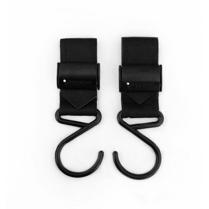 KidCo Buggygear Premium Anti-Slip Boutique Buggy Hooks, Set of 2 - Matte Black