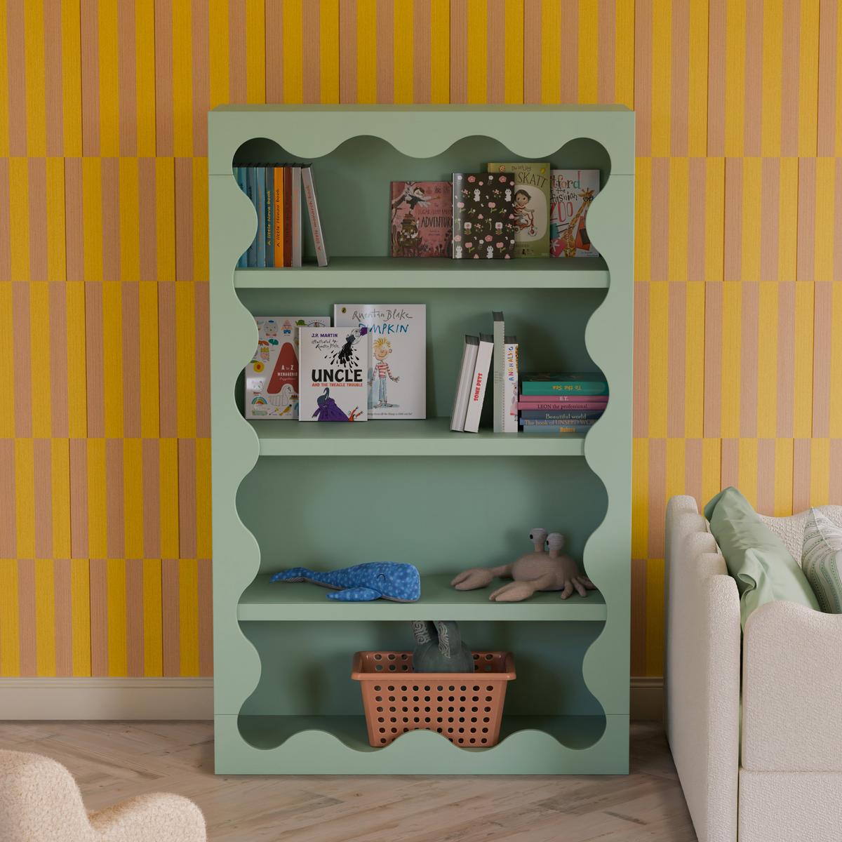 Babyletto Lido Wave Bookcase - Light Sage