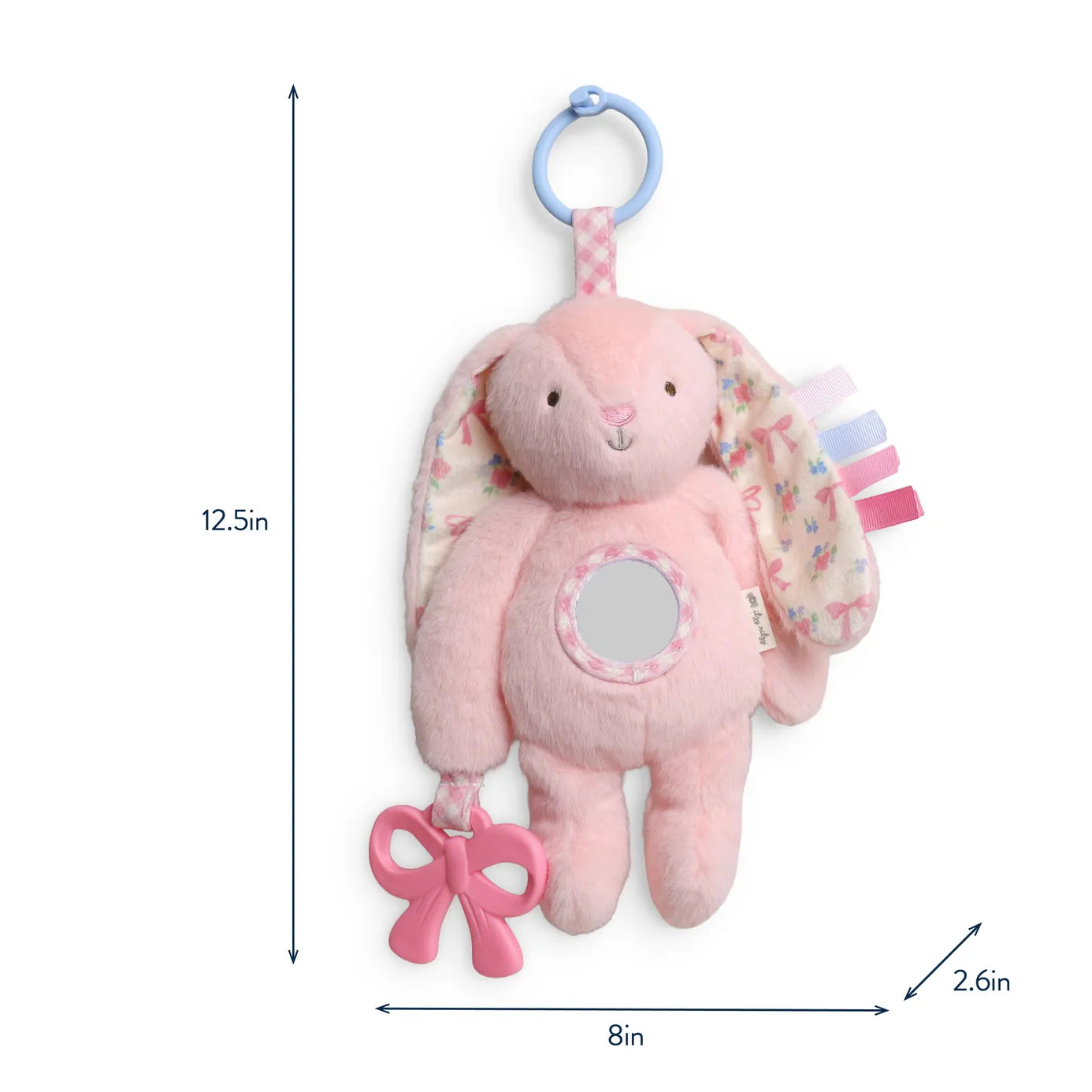 Itzy Ritzy Pink Bunny Bitzy Traveler Plush Toy