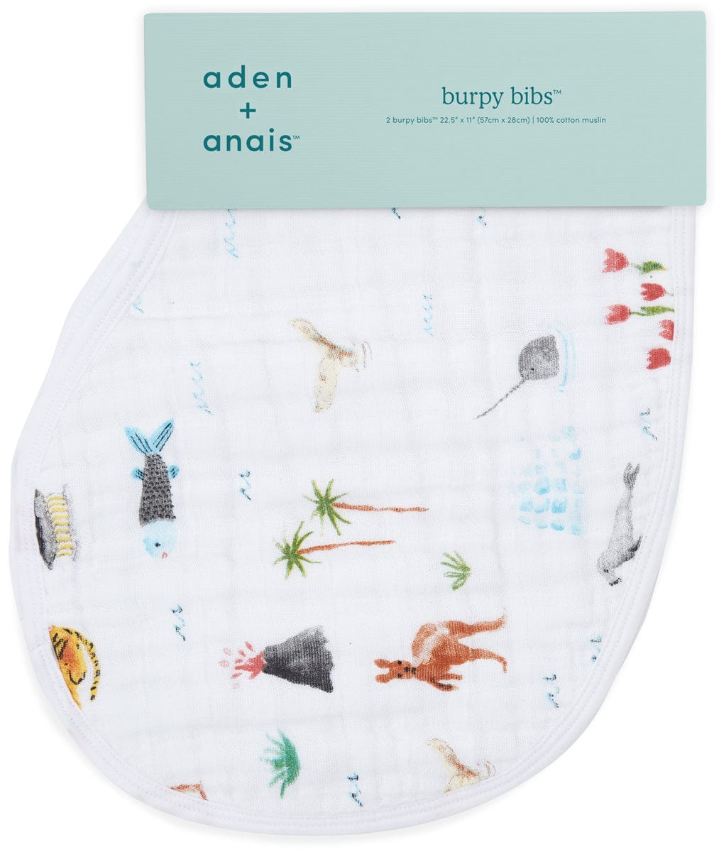 Aden + Anais Classic Burpy Bibs, 2 Pack - Around the World - 7066-AA