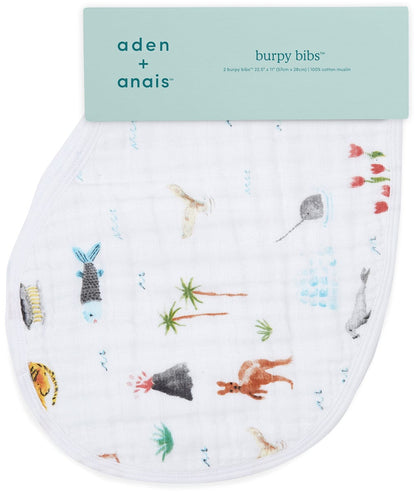 Aden + Anais Classic Burpy Bibs, 2 Pack - Around the World - 7066-AA