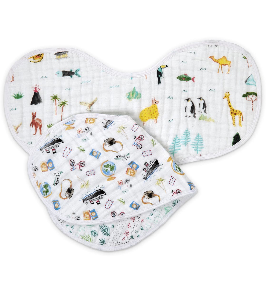 Aden + Anais Classic Burpy Bibs, 2 Pack - Around the World - 7066-AA