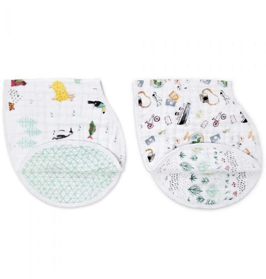 Aden + Anais Classic Burpy Bibs, 2 Pack - Around the World - 7066-AA