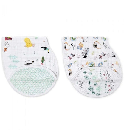 Aden + Anais Classic Burpy Bibs, 2 Pack - Around the World - 7066-AA