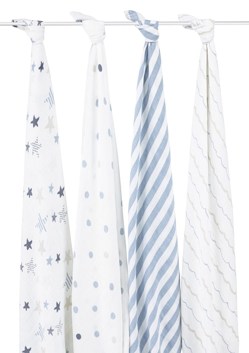 Aden + Anais Classic Swaddle Wraps, 4 Pack - Rock Star