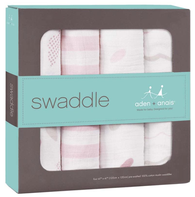 Aden + Anais Classic Swaddle Wraps, 4 Pack - Heart Breaker - 2045