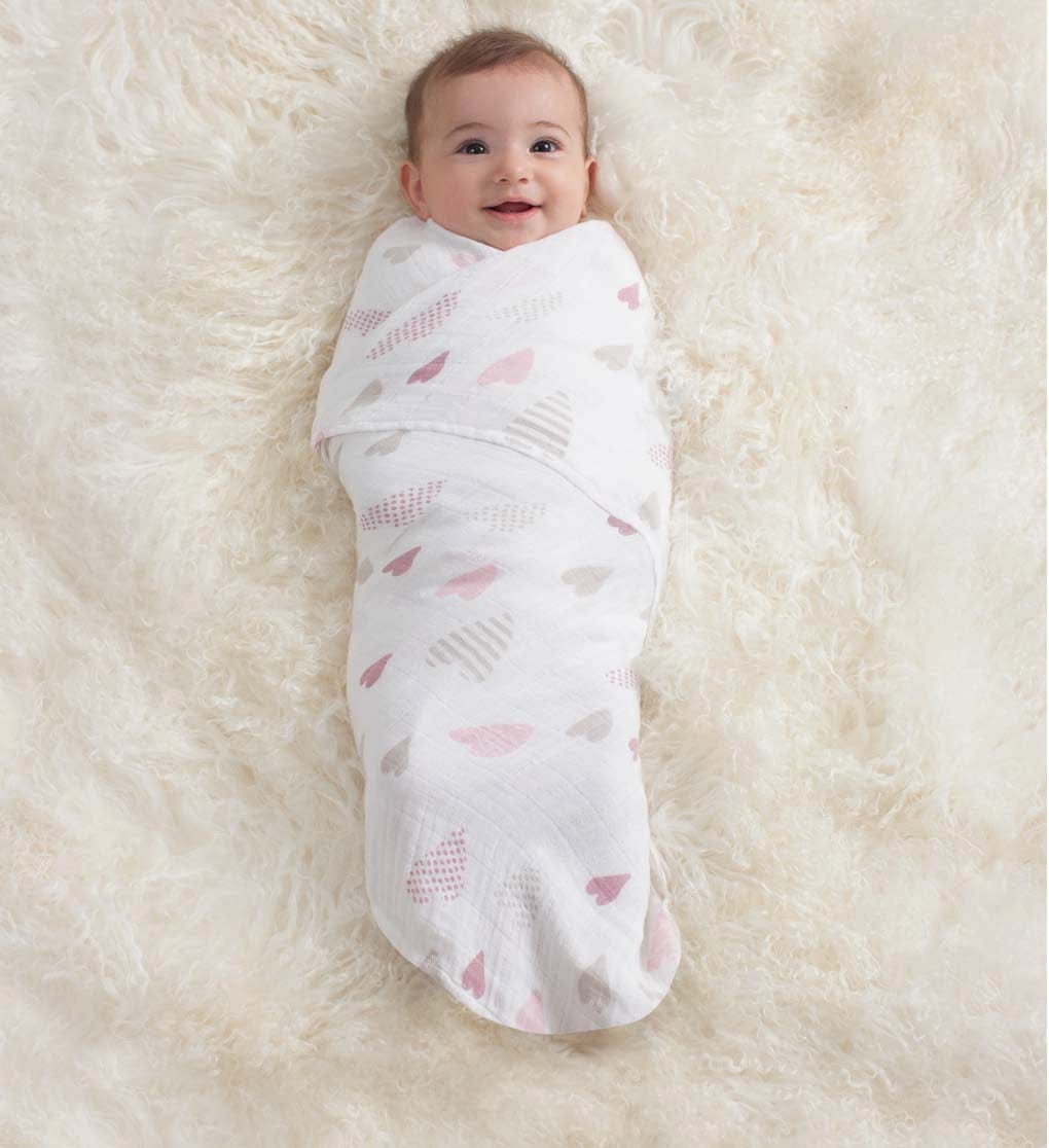 Aden + Anais Classic Swaddle Wraps, 4 Pack - Heart Breaker - 2045