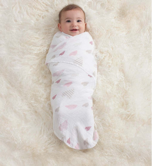 Aden + Anais Classic Swaddle Wraps, 4 Pack - Heart Breaker - 2045