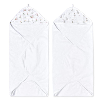 Aden + Anais Essentials Cotton Muslin Hooded Towels 2 pk - Country Floral - EHTC20026