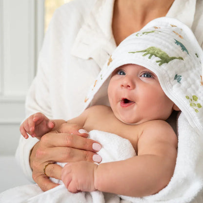 Aden + Anais Essentials Cotton Muslin Hooded Towels 2 pk - Dino Jungle - EHTC20025