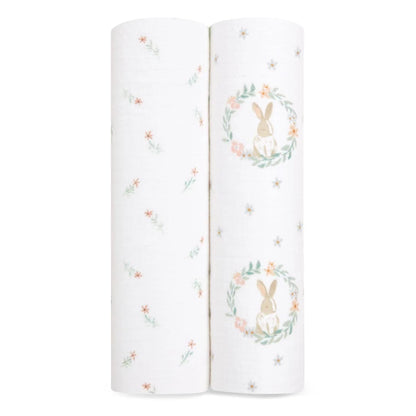 Aden + Anais Essentials Cotton Muslin Swaddle Blanket 2 pk - Blushing Bunnies - ESWC20029