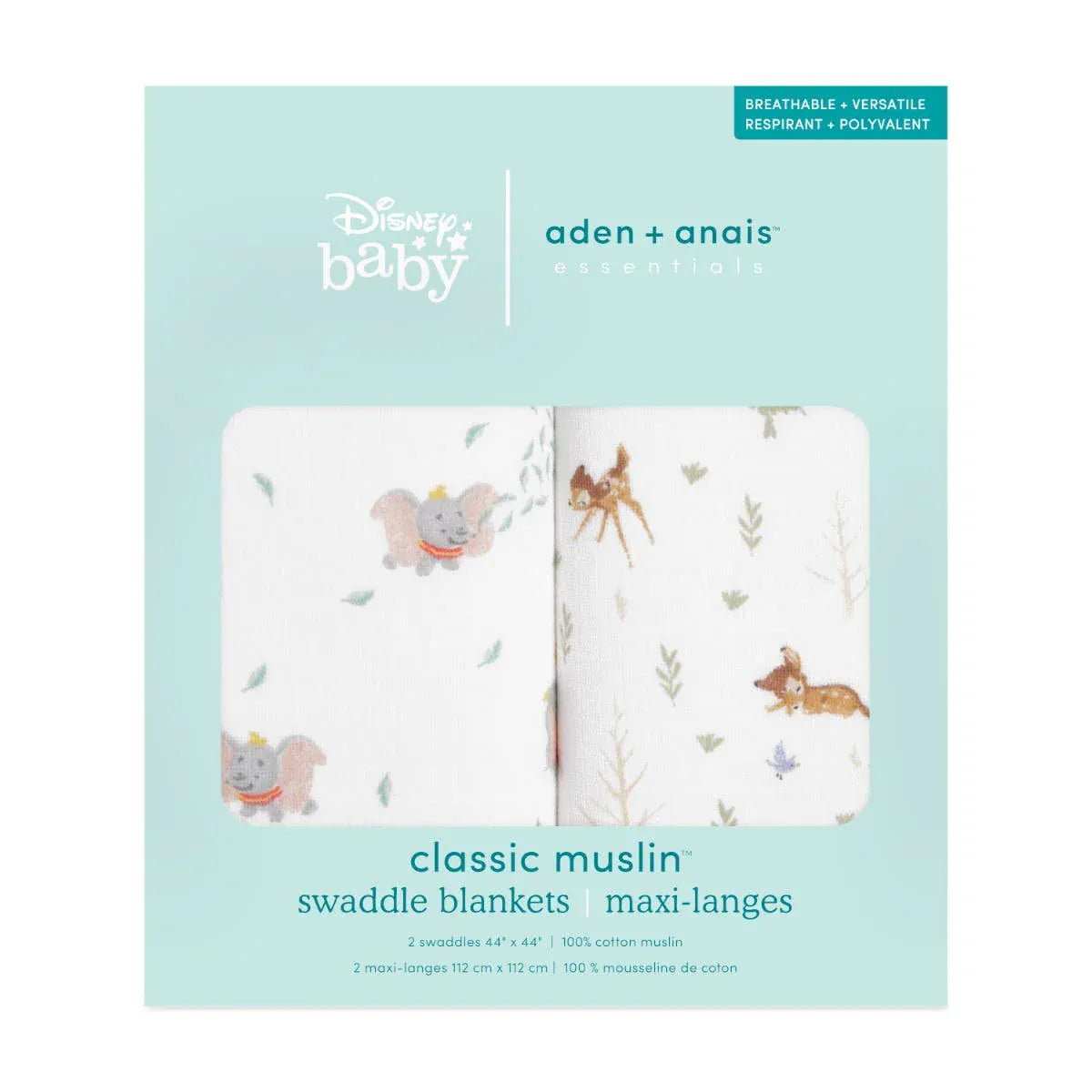 Aden + Anais Essentials Cotton Muslin Swaddle Blanket 2 pk - Disney™ Disney + Friends - ESWC20031DI