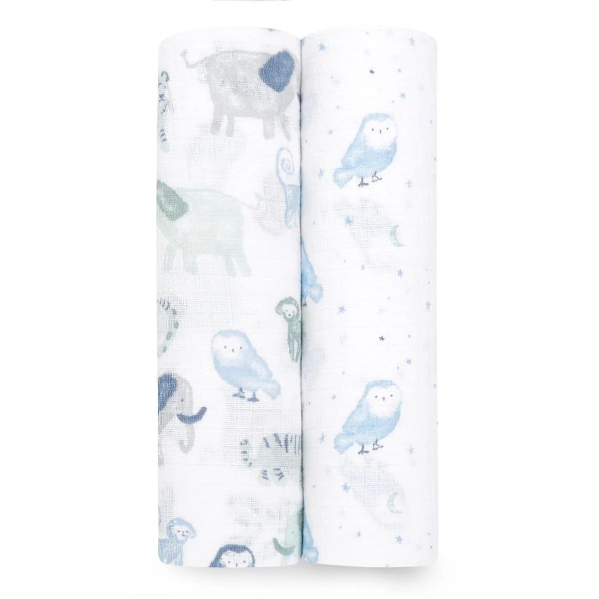 Aden + Anais Essentials Cotton Muslin Swaddle Blanket 2 pk - Time To Dream - ESWC20023