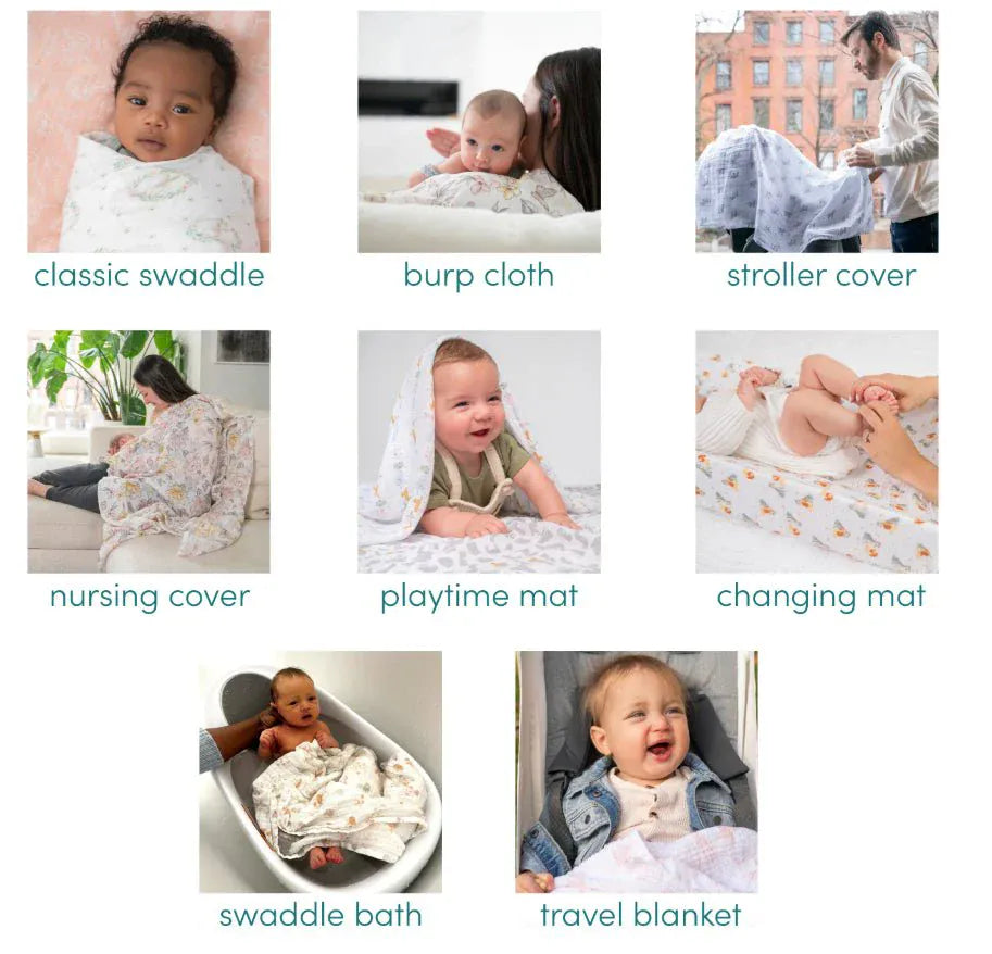 Aden + Anais Essentials Cotton Muslin Swaddle Blanket 2 pk - Time To Dream - ESWC20023