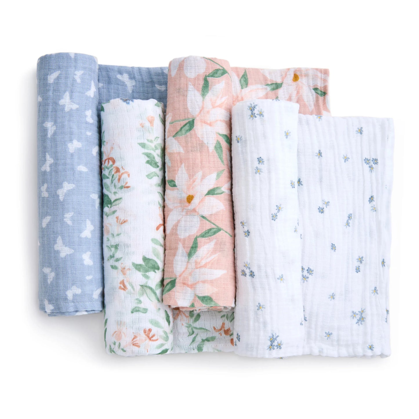 Aden + Anais Essentials Cotton Muslin Swaddle Blanket 4 pk - Butterfly Garden - ESWC40037
