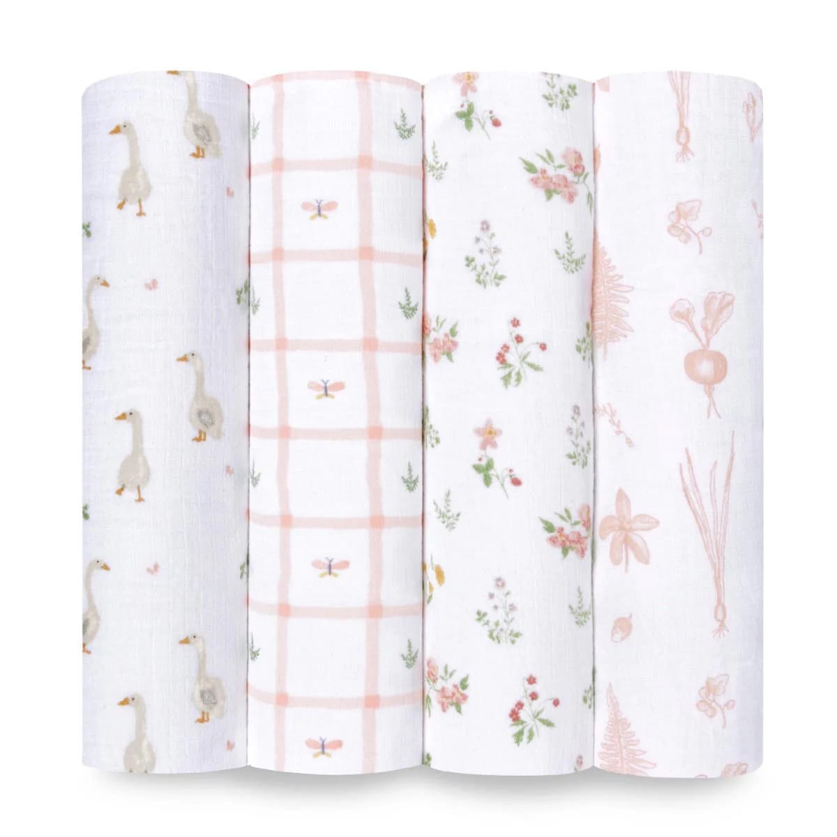 Aden + Anais Essentials Cotton Muslin Swaddle Blanket 4 pk - Country Floral - ESWC40031