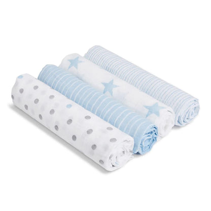 Aden + Anais Essentials Cotton Muslin Swaddle Blanket 4 pk - Dapper - S3101