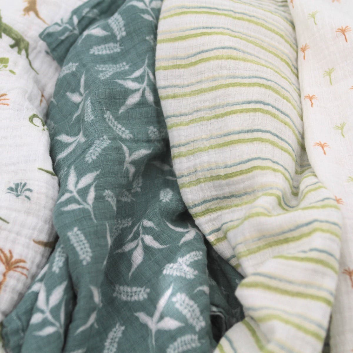 Aden + Anais Essentials Cotton Muslin Swaddle Blanket 4 pk - Dino Jungle - ESWC40030