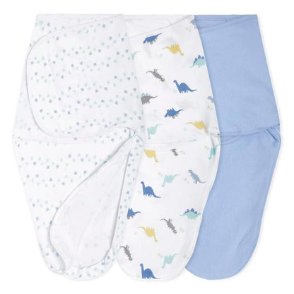 Aden + Anais Essentials Easy Swaddle Wrap Quick Change 3 pk - Dino-Rama (0-3 months) - EWSK30003