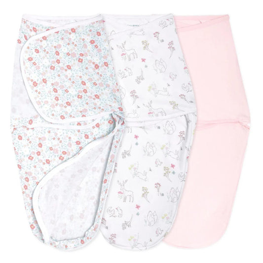 Aden + Anais Essentials Easy Swaddle Wrap Quick Change 3 pk - Fairy Tale Flowers (0-3 months) - EWSK30001