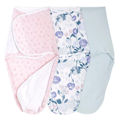 Aden + Anais Essentials Easy Swaddle Wrap Quick Change 3 pk - Flowers Bloom(0-3 months) - EWSK30009