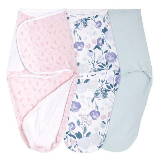 Aden + Anais Essentials Easy Swaddle Wrap Quick Change 3 pk - Flowers Bloom(0-3 months) - EWSK30009