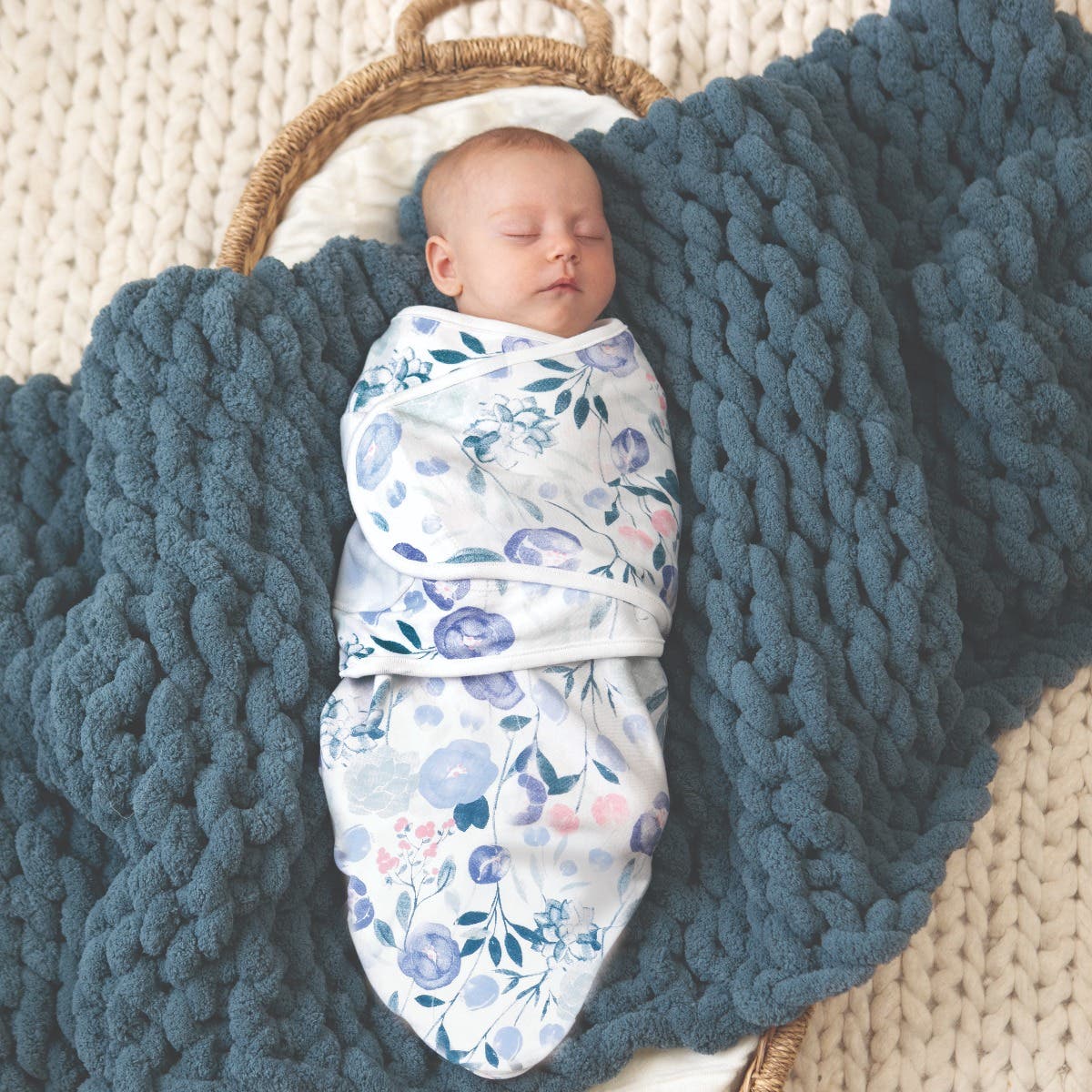 Aden + Anais Essentials Easy Swaddle Wrap Quick Change 3 pk - Flowers Bloom(0-3 months) - EWSK30009