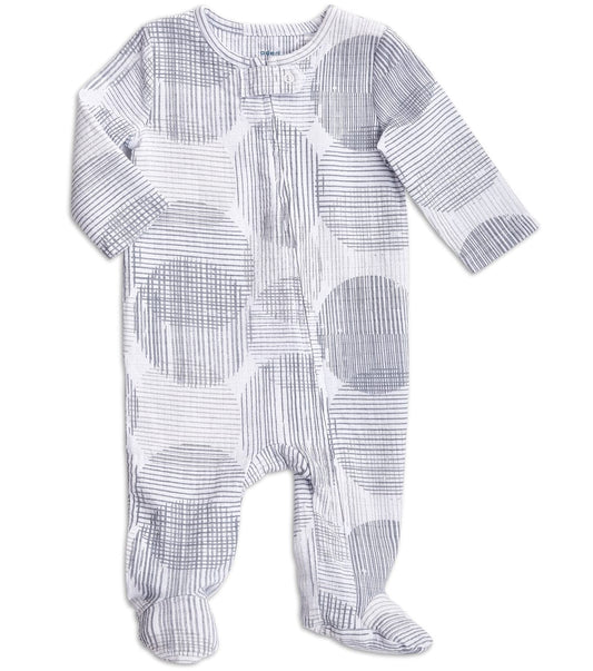Aden + Anais Long Sleeve Zipper One-Piece - Circle Hatch (0-3 Months) - 256725