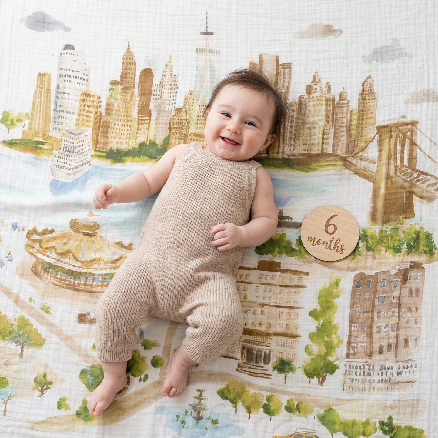 Aden + Anais Organic Cotton Muslin Dream Blanket - New York City - ADBO10011