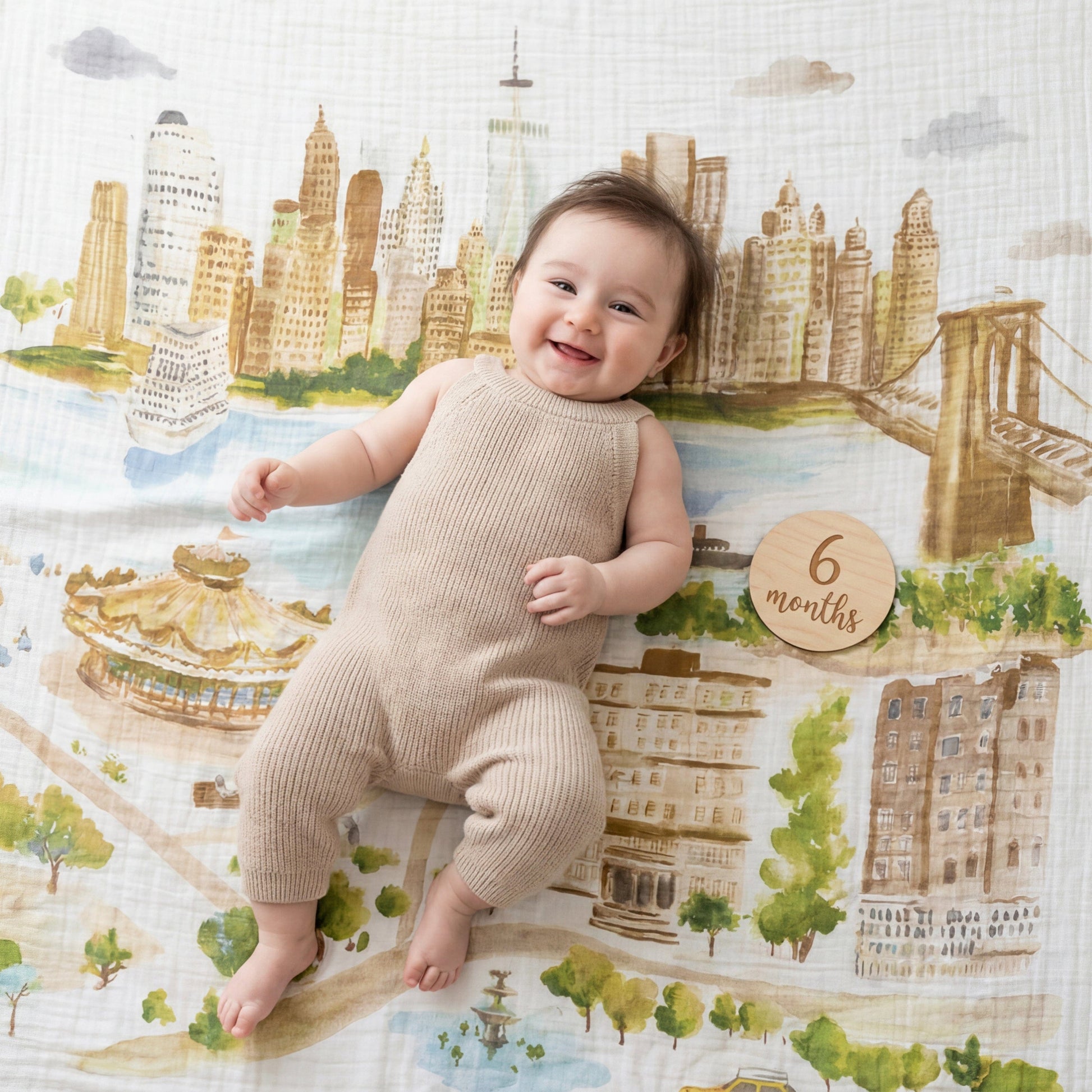 Aden + Anais Organic Cotton Muslin Dream Blanket - New York City - ADBO10011