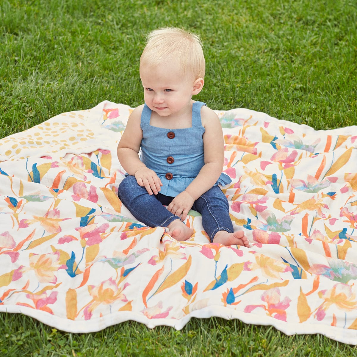 Aden + Anais Silky Soft Dream Blanket - Marine Gardens - ADBS10001