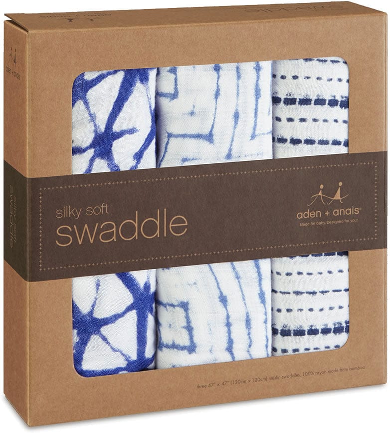 Aden + Anais Silky Soft Swaddles - 3-Pack - Indigo - 9213
