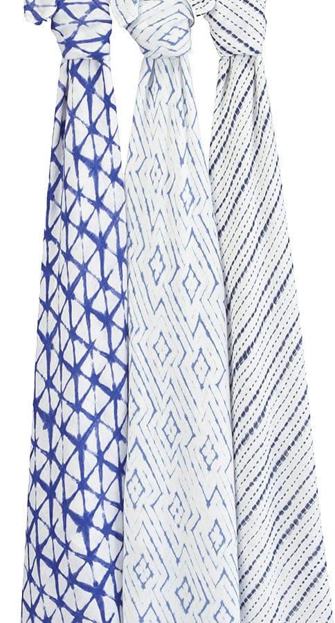 Aden + Anais Silky Soft Swaddles - 3-Pack - Indigo - 9213