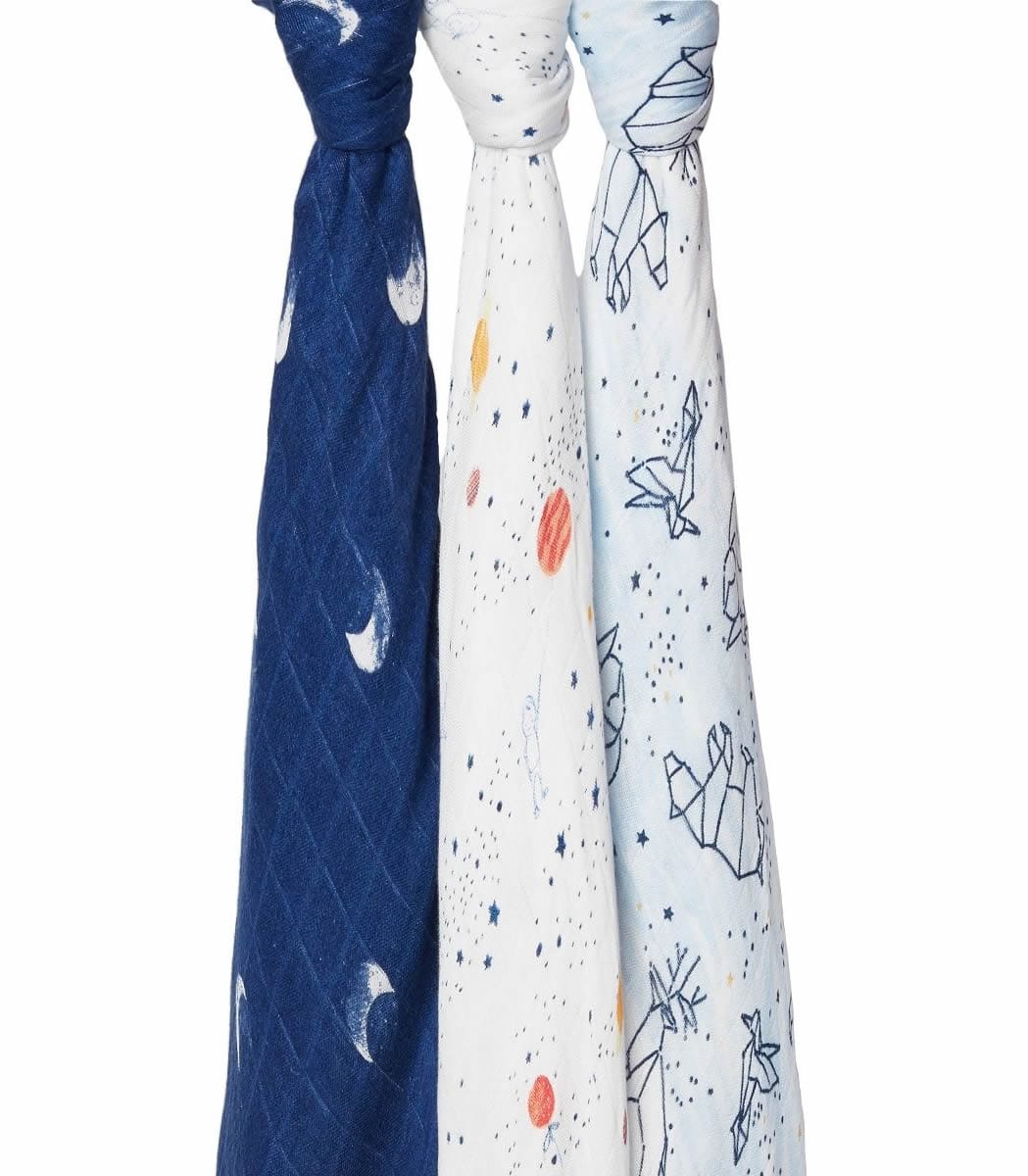 Aden + Anais Silky Soft Swaddles - 3-Pack - Stargaze - 9227