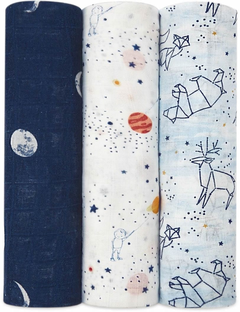 Aden + Anais Silky Soft Swaddles - 3-Pack - Stargaze - 9227