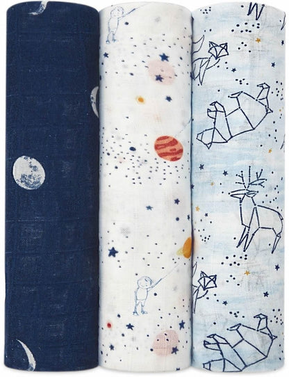 Aden + Anais Silky Soft Swaddles - 3-Pack - Stargaze - 9227
