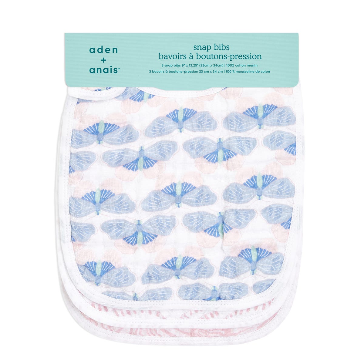 Aden + Anais Snap Bibs, 3 pack - Deco Butterflies - ASNC30012