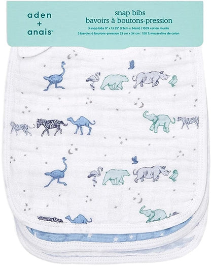 Aden + Anais Snap Bibs, 3 Pack - Rising Star - ASNC30005