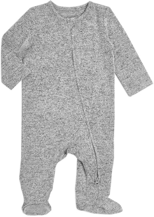 Aden + Anais Snuggle Knit Footie - Heather Grey (6-9 Months) - AZON10006