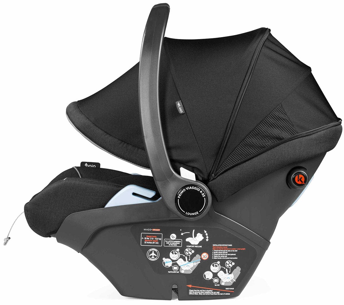 Agio by Peg Perego Primo Viaggio 4-35 Lounge Reclining Infant Car Seat - Black Pearl - IMLO00UX00BA13PL63