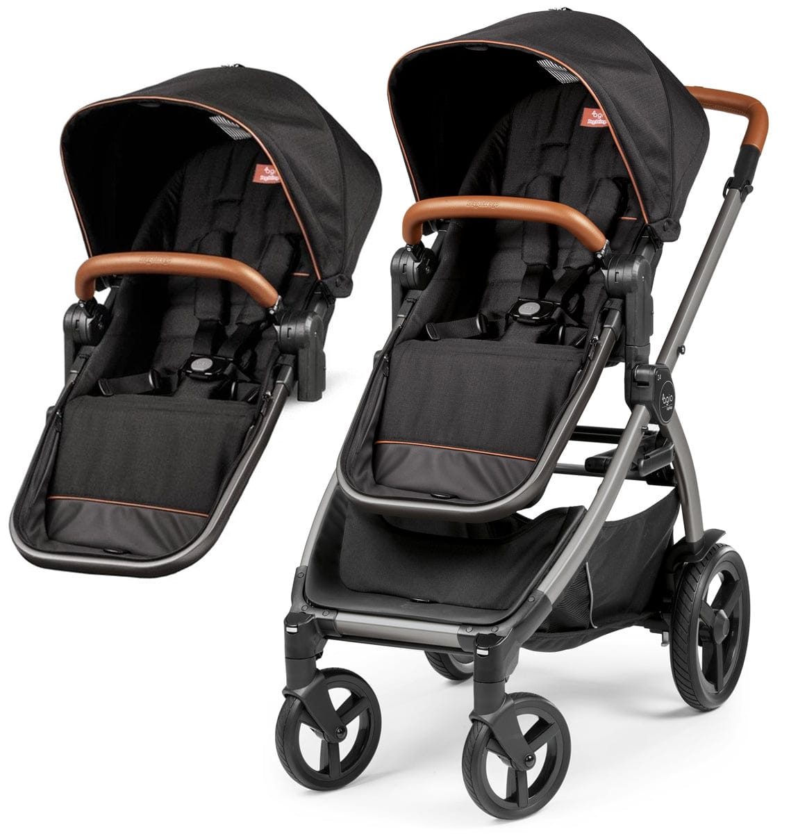 Agio by Peg Perego Z4 Double Stroller Bundle - Black - IP1528BX00BA13-DBL