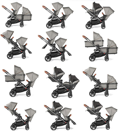 Agio by Peg Perego Z4 Double Stroller Bundle - Black Pearl - IP1528BX00BA13PL63-DBL