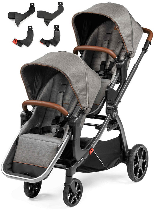 Agio by Peg Perego Z4 Double Stroller Bundle - Grey - IP1528BX00BA53-DBL