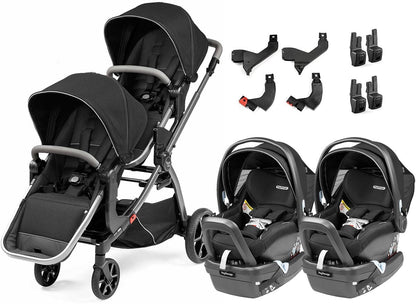 Agio by Peg Perego Z4 + Primo Viaggio 4-35 Nido Twin Travel System - Black Pearl - IP1528BX00BA13PL63-TWIN-TS