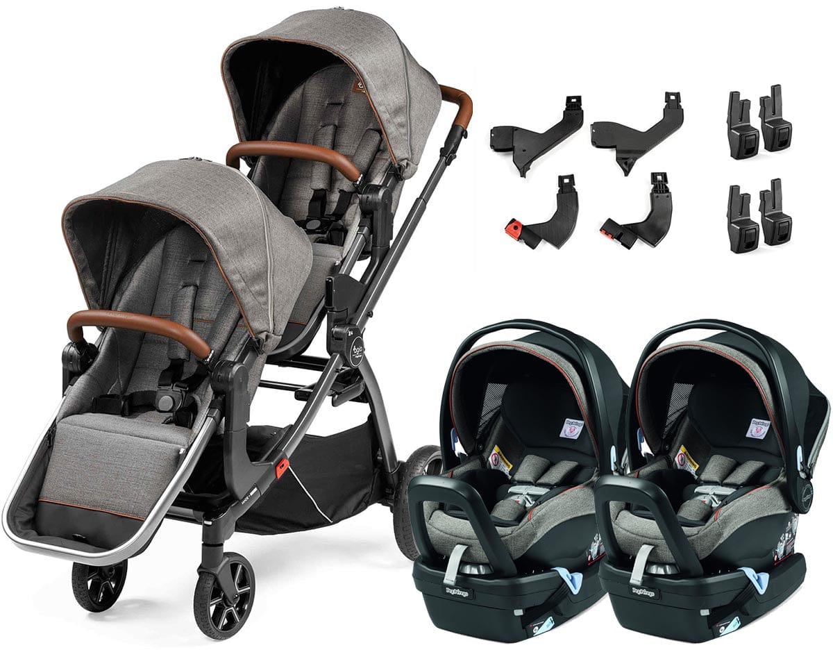 Agio by Peg Perego Z4 + Primo Viaggio 4-35 Nido Twin Travel System - Grey - IP1528BX00BA53-TWIN-TS
