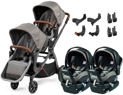Agio by Peg Perego Z4 + Primo Viaggio 4-35 Nido Twin Travel System - Grey - IP1528BX00BA53-TWIN-TS