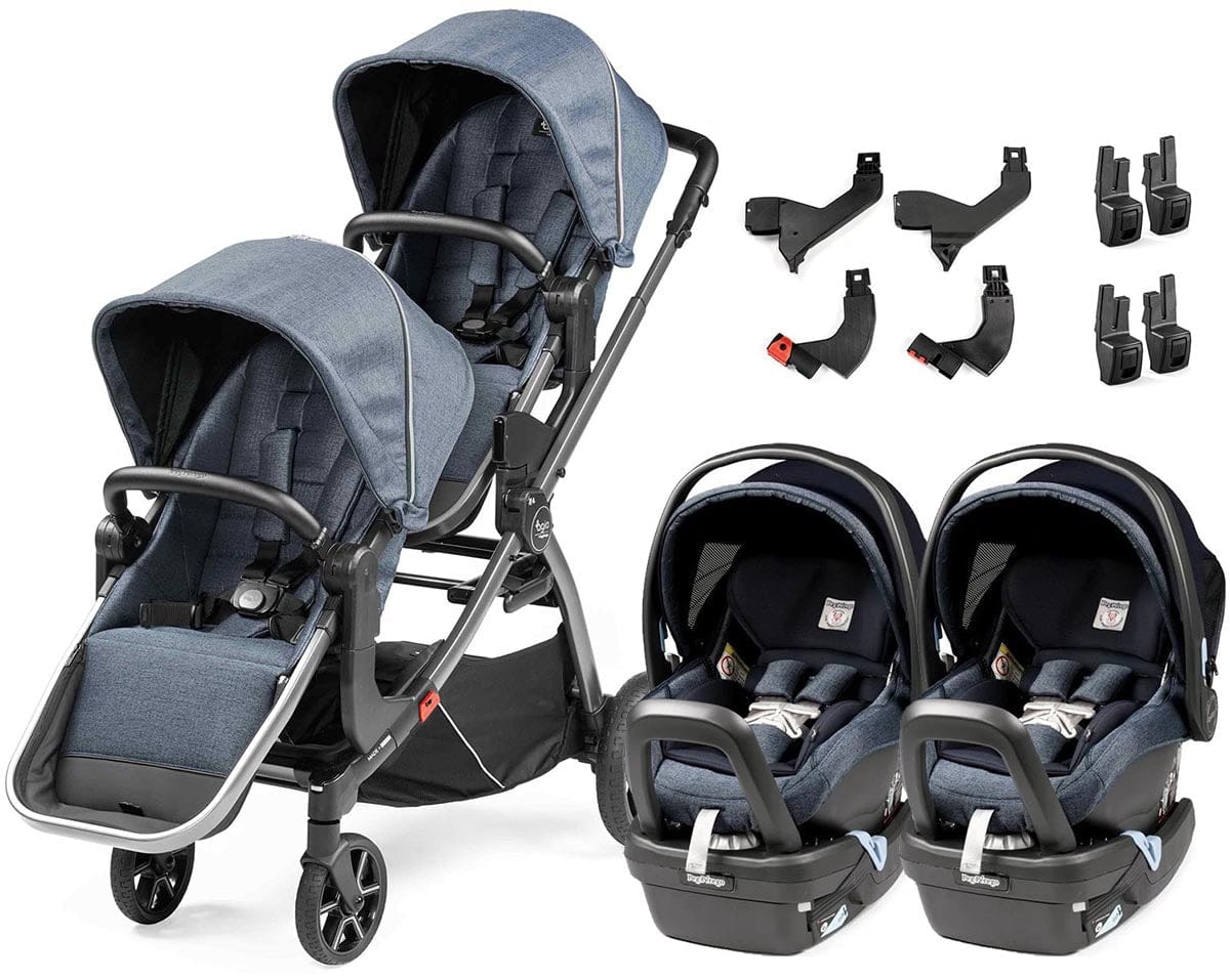 Agio by Peg Perego Z4 + Primo Viaggio 4-35 Nido Twin Travel System - Mirage Blue - IP1528BX00BA71-TWIN-TS
