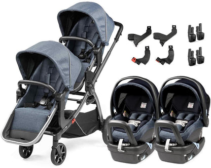 Agio by Peg Perego Z4 + Primo Viaggio 4-35 Nido Twin Travel System - Mirage Blue - IP1528BX00BA71-TWIN-TS
