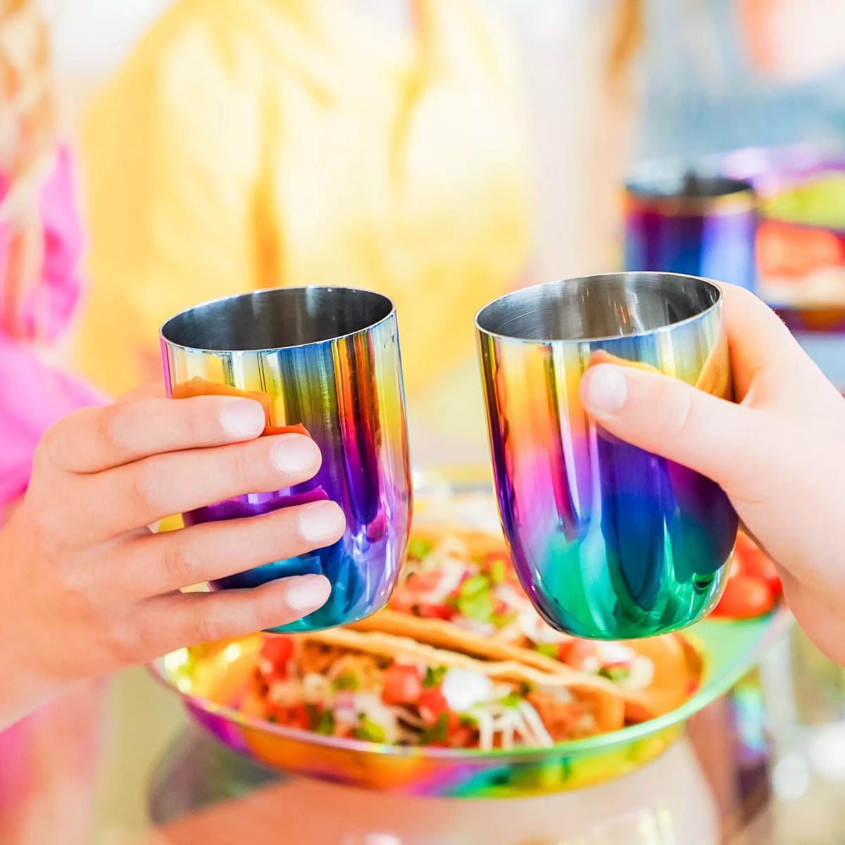 Ahimsa Stainless Steel Conscious Cups (Set of 4) - Rainbow - SCUP-108-RNB